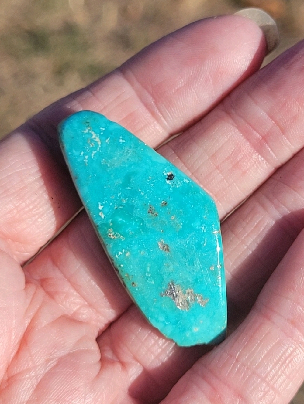 Genuine Turquoise Stone Piece With Backing